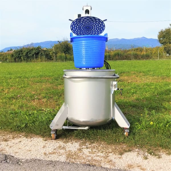 Basket washing machine for fruit and vegetables